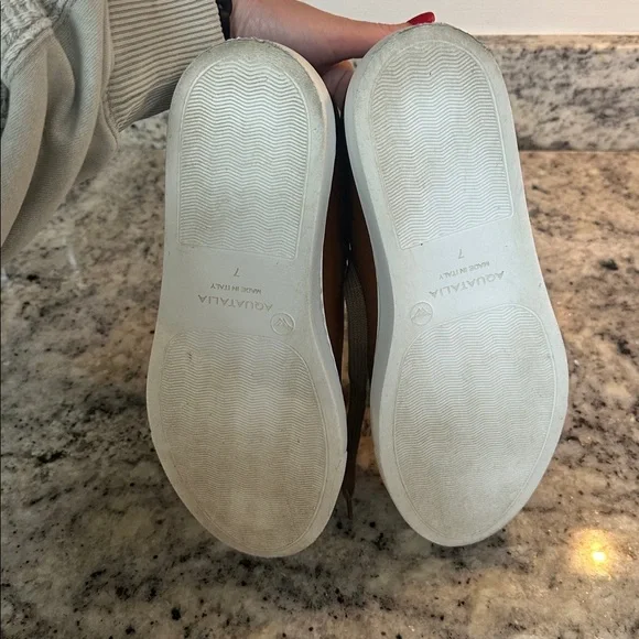 Aquatalia Brown Leather Men's Sneakers - Picture 4 of 6